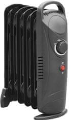 Volteno oljni radiator 5 reber 250W 500W črne barve
