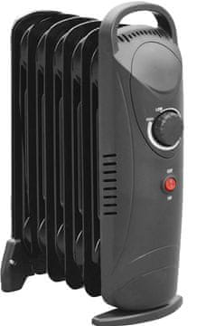 Volteno oljni radiator 5 reber 250W 500W črne barve