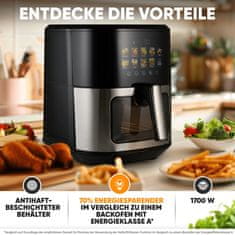 ProfiCook FR 1286 H Friteza na vroč zrak z barvnim zaslonom 6,5l