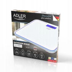 Adler LED osebna elektronska osvetljena LCD steklena tehtnica do 180kg