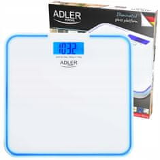 Adler LED osebna elektronska osvetljena LCD steklena tehtnica do 180kg