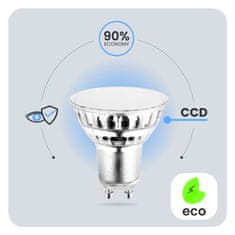 LUMILED 10x LED žarnica GU10 6W = 50W 580lm 6500K Hladno bela 120°
