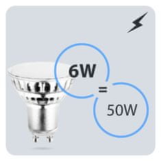 LUMILED 10x LED žarnica GU10 6W = 50W 580lm 6500K Hladno bela 120°