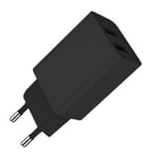 ColorWay 2x USB/ omrežni polnilec/ 10W/ 100V-240V/ črna
