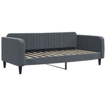 Vidaxl Raztegljiva postelja temno siva 90x200 cm žamet