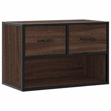 Vidaxl TV omarica rjavi hrast 60x31x39,5 cm inženirski les in kovina