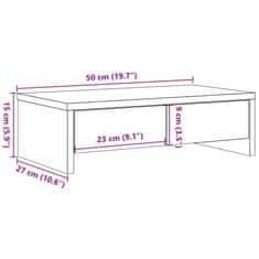 Vidaxl Stojalo za zaslon s predali črna 50x27x15 cm inženirski les