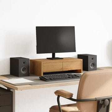 Vidaxl vidaXL Stojalo za monitor s predali, hrastov les, 50x27x15 cm