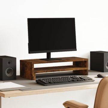 Vidaxl vidaXL Stojalo za monitor dimljen hrast 54x22x15 cm