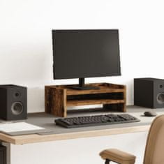Vidaxl Stojalo za monitor dimljeni hrast 42x24x16 cm inženirski les