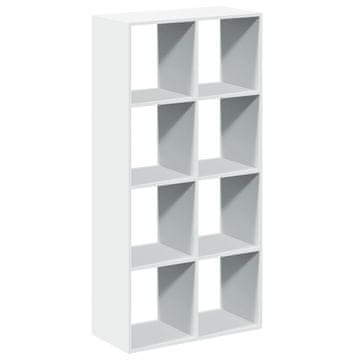 Vidaxl Pregradna stena za knjige bela 69,5x29x137,5 cm inženirski les