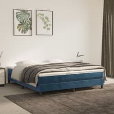 shumee vidaXL Vzmetnica z žepkasto vzmetjo temno modra 160x220x20 cm žamet