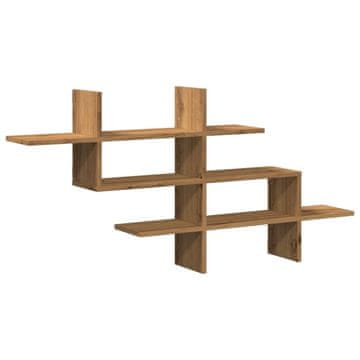 Vidaxl Stenska polica artisian hrast 124,5x18x60,5 cm inženirski les