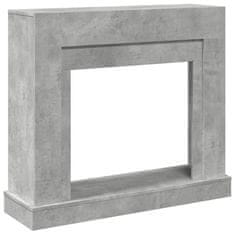 Vidaxl Okvir za kamin betonsko siva 100x30x87,5 cm inženirski les