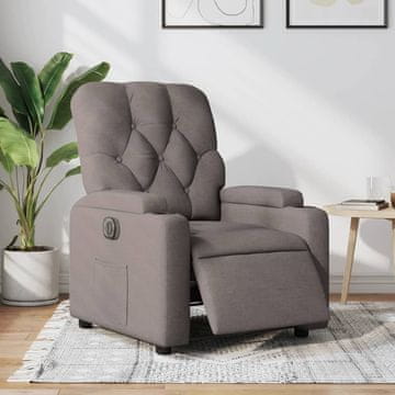 Vidaxl vidaXL Električni naslanjač, taupe, oblazinjenje iz blaga