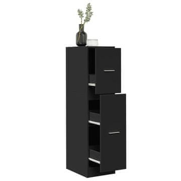 Vidaxl vidaXL Lekarniška omarica, črna, 30x41x118 cm, material na osnovi lesa