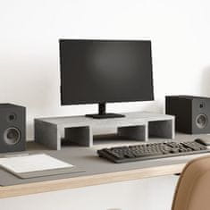 Vidaxl Stojalo za monitor nastavljivo betonsko siva 60x24x10,5 cm les