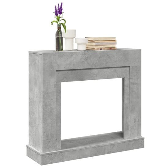 shumee vidaXL Okvir za kamin betonsko siva 100x30x87,5 cm inženirski les