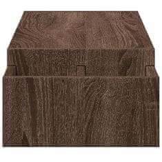 Vidaxl Stojalo za zaslon s predelki rjav hrast 100x27x15 cm inž. les