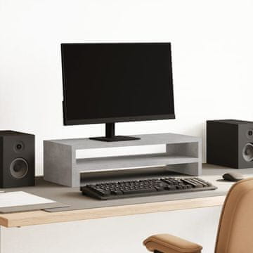 Vidaxl vidaXL Stojalo za monitor betonsko sivo 54x22x15 cm