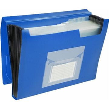 Q-Connect Aktovka, A4, 13 predalov, modra