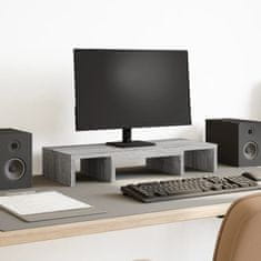 Vidaxl Stojalo za monitor nastavljivo siva sonoma 60x24x10,5 cm les
