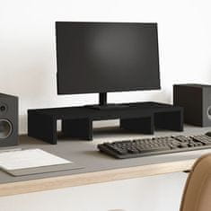 Vidaxl Stojalo za monitor nastavljivo črna 60x24x10,5 cm inž. les