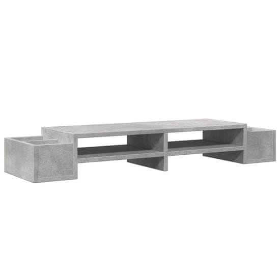 Vidaxl Stojalo za zaslon s predelki beton. siva 100x27x15 cm inž. les