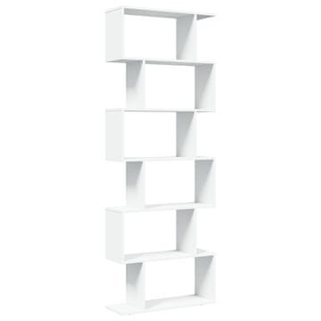 Vidaxl Pregrada s knjižno omaro 6-nadst. bela 70x24x193 cm inž. les