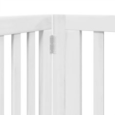 Vidaxl Ograda za pse z vrati zložljiva 4 paneli bela 320 cm topolovina