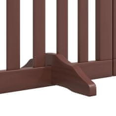 Vidaxl Ograda za pse z vrati zložljiva 15 panelov rjava 750 cm les