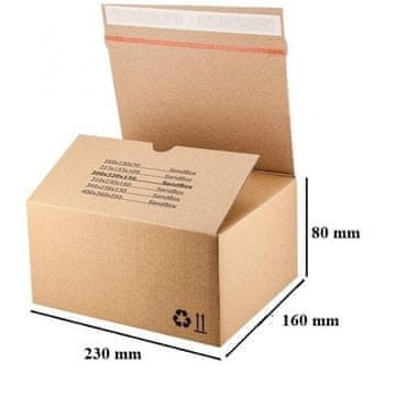 PIGO Škatla paketna 230x160x80mm samolepilna sendbox