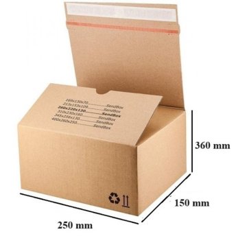 PIGO Škatla paketna samolepilna sendbox 250x150x360mm s51