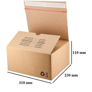 PIGO Škatla paketna samolepilna sendbox 310x230x110mm s35
