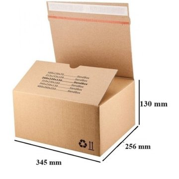 PIGO Škatla paketna samolepilna sendbox 345x256x130mm s50