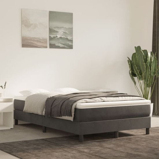 shumee vidaXL Vzmetnica z žepkasto vzmetjo temno siva 120x220x20 cm žamet