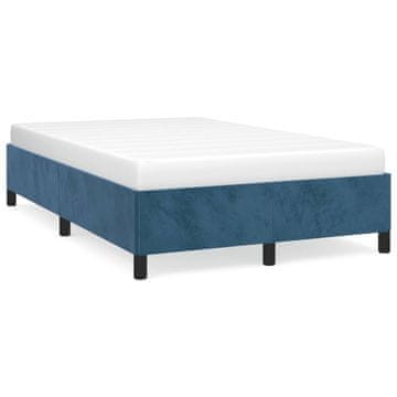 Vidaxl Posteljni okvir brez vzmetnico temno modra 120x190 cm žamet