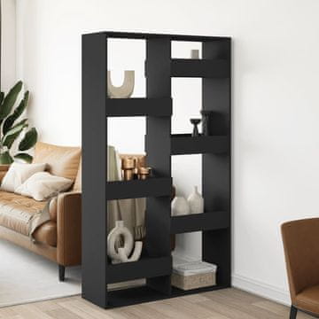 shumee vidaXL Pregrada za prostor črna 100x33x175 cm inženirski les