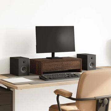 Vidaxl vidaXL Stojalo za monitor s predali rjav hrast 50x27x15 cm