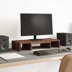 Vidaxl Stojalo za monitor nastavljivo rjavi hrast 60x24x10,5 cm les