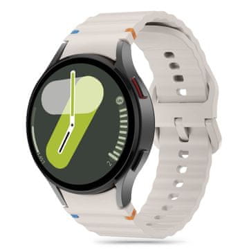 Tech-protect Silicone Sport pašček za Samsung Galaxy Watch 4 / 5 / 5 Pro / 6 / 7 / FE, starlight