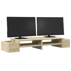 Vidaxl Stojalo za zaslon s predelki sonoma hrast 100x27x15 cm inž. les