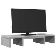 Vidaxl Stojalo za monitor nastavljivo betonsko siva 60x24x10,5 cm les