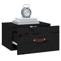 Vidaxl Stenska nočna omarica črna 40x29,5x22 cm
