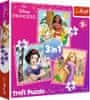 Puzzle Disneyjeve princeske: Vaina, Locika in Sneguljčica 3 v 1 (20, 36, 50 kosov)