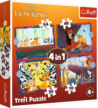 Trefl Puzzle Brave Lion King 4 v 1 (35,48,54,70 kosov)