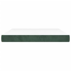 Vidaxl Vzmetnica z žepkasto vzmetjo temno zelena 160x220x20 cm žamet