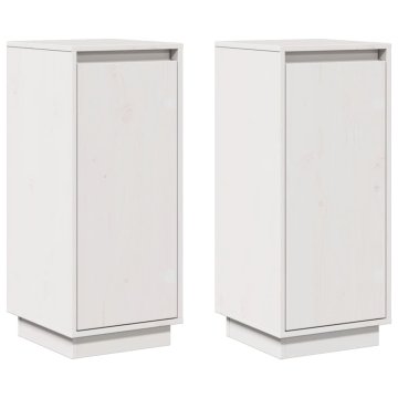 Vidaxl Komoda 2 kosa bela 31,5x34x75 cm trdna borovina