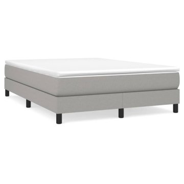 Vidaxl Box spring postelja z vzmetnico svetlo siva 160x200 cm žamet