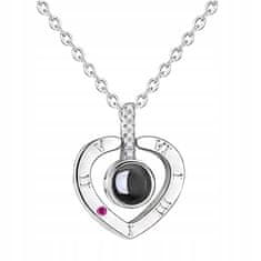 Korbi Ogrlica iz kirurškega jekla – obesek srce s projektorjem napisa “LOVE”